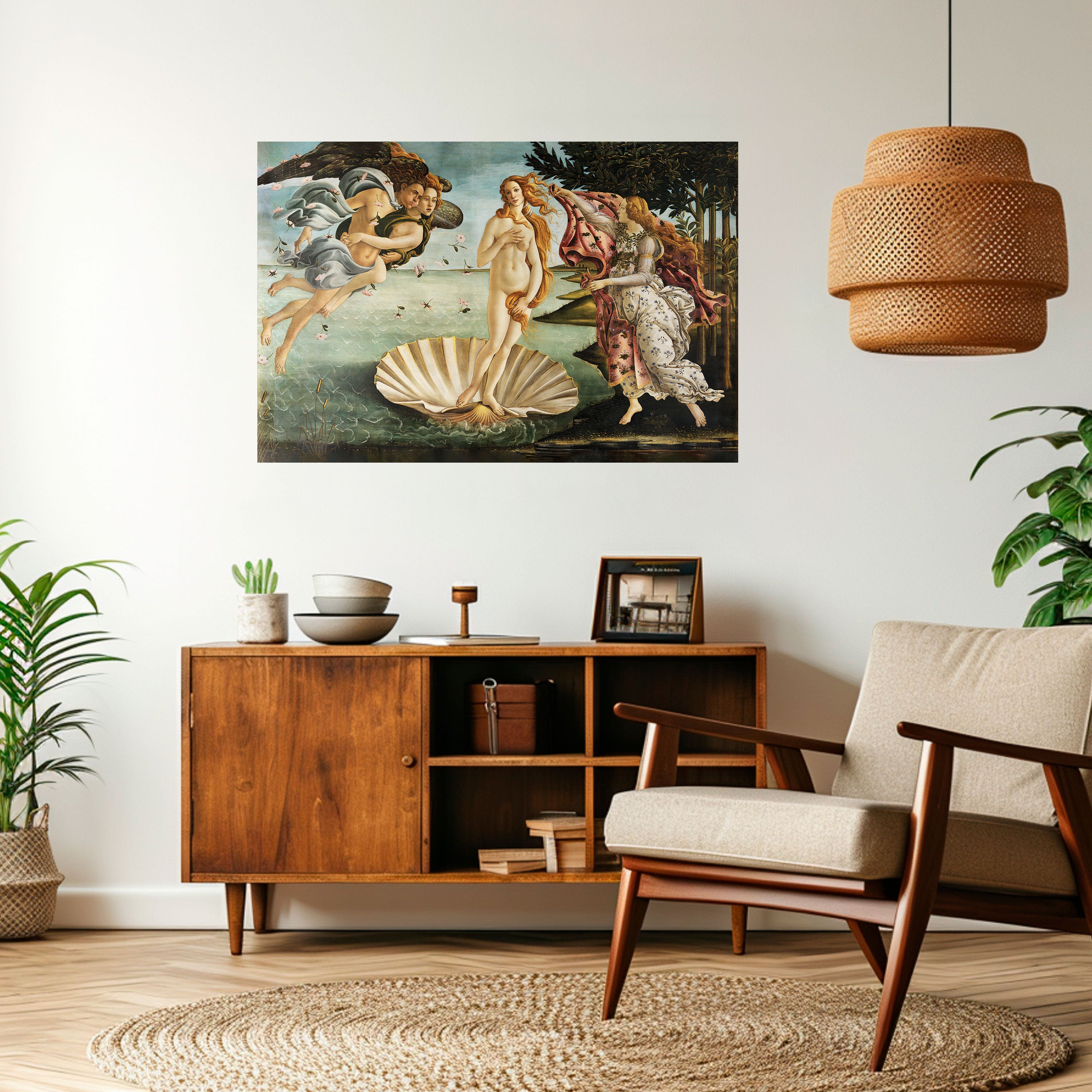 Póster horizontal autoadhesivo "El nacimiento divino de la belleza"