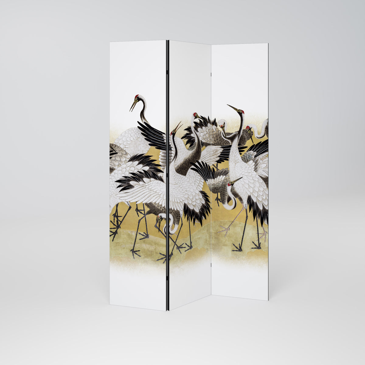 JAPANESE FLOCK OF CRANES Biombo de 3 paneles