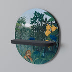 THE REPAST OF THE LION Estante Ovalado Decorativo en Acabado Negro