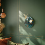 THE REPAST OF THE LION Estante Ovalado Decorativo en Acabado Negro