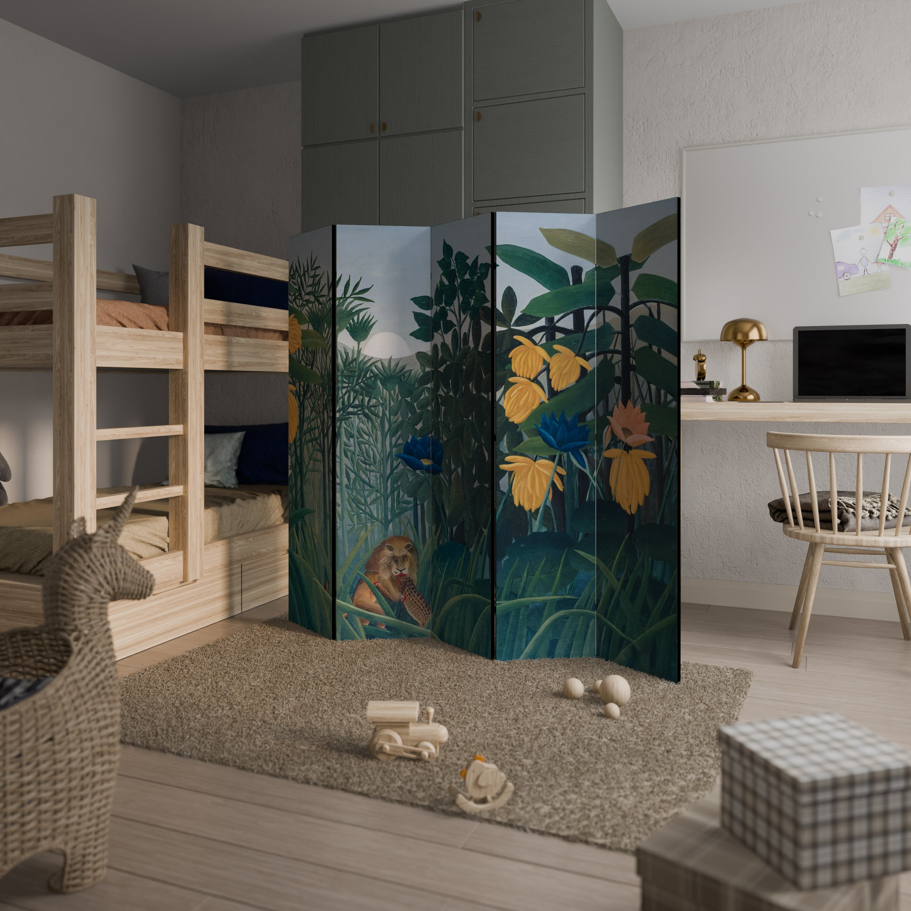 THE REPAST OF THE LION 5-Panel Room Divider