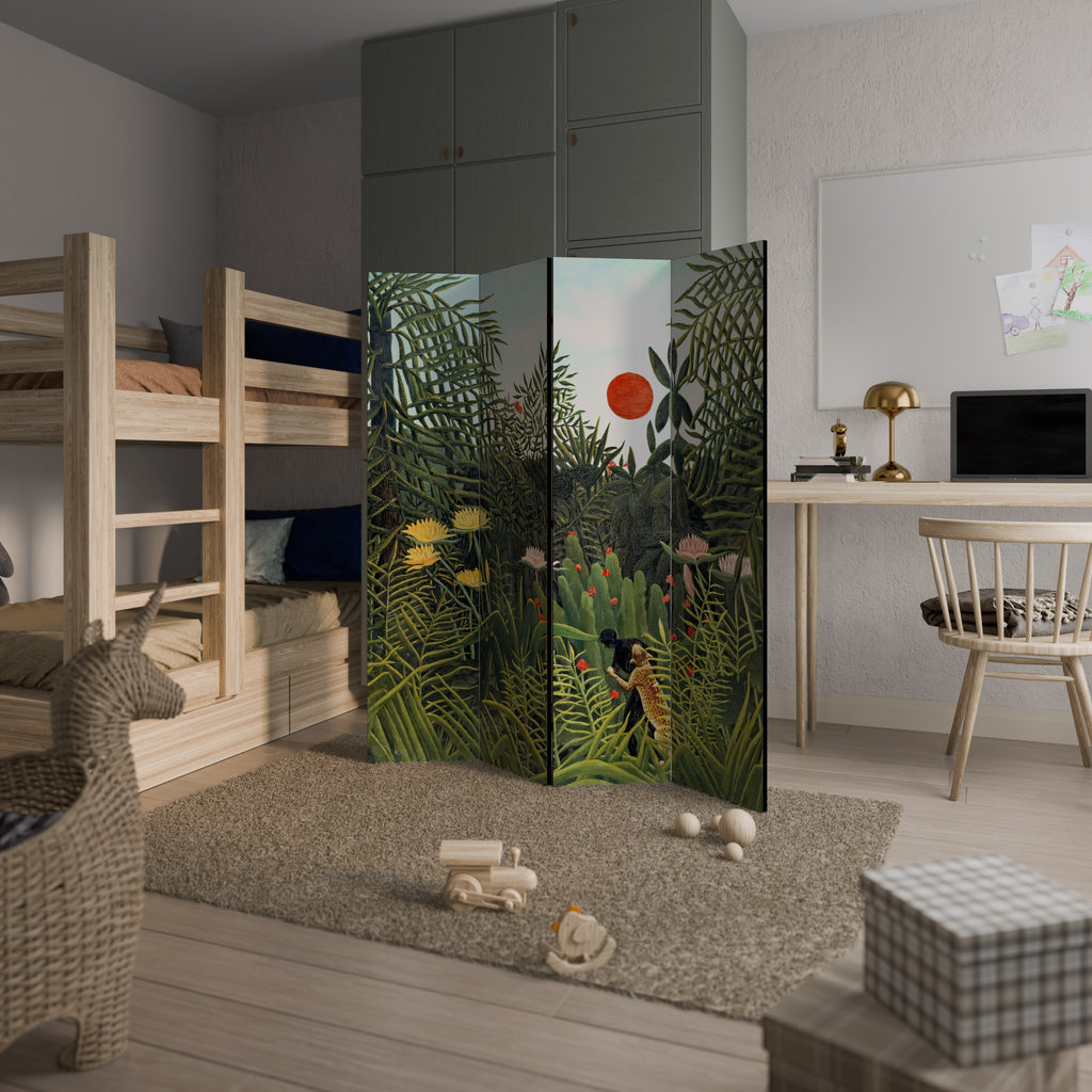 VIRGIN FOREST WITH SUNSET 4-Panel Room Divider