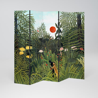 VIRGIN FOREST WITH SUNSET Biombo de 5 paneles