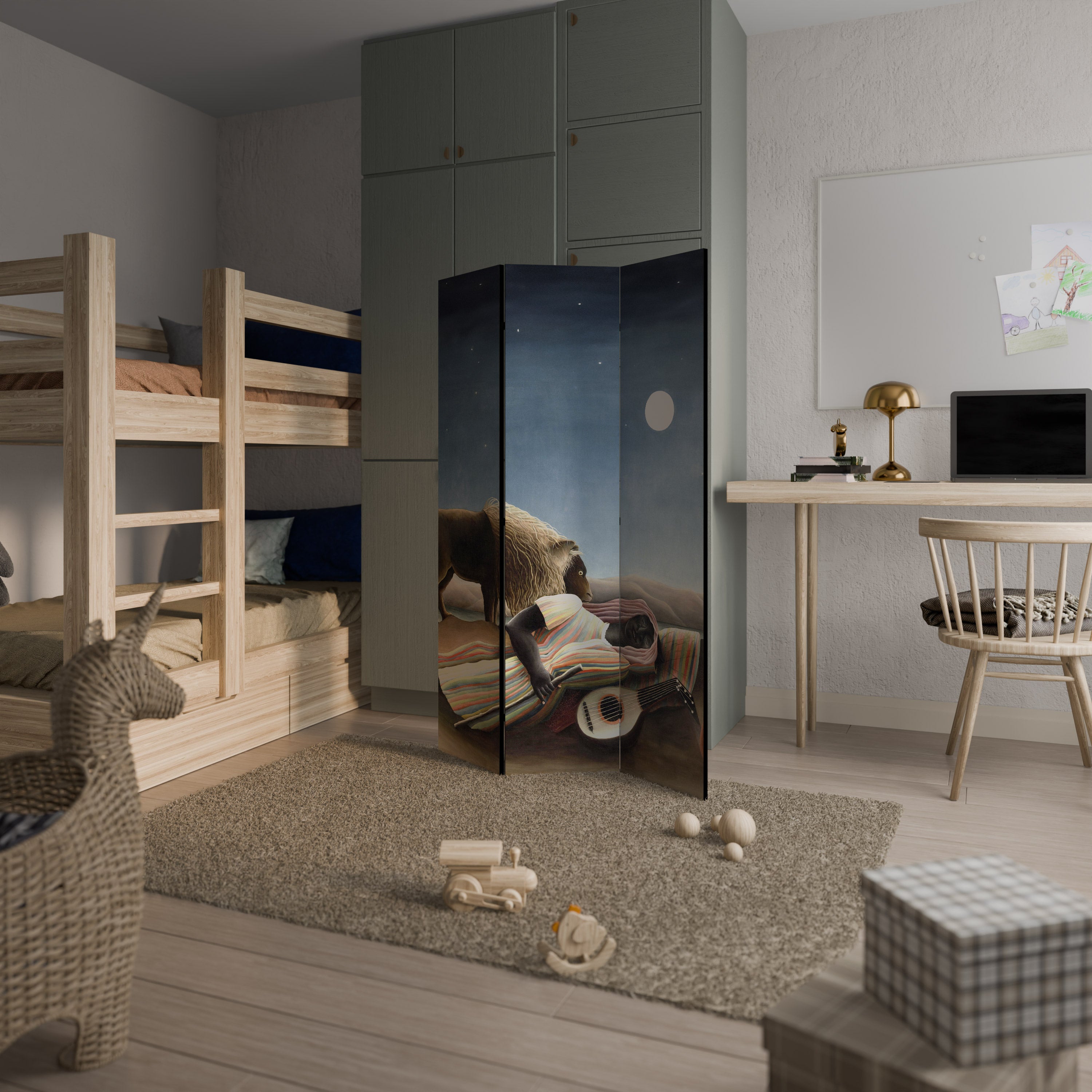 THE SLEEPING GYPSY Biombo de 3 paneles