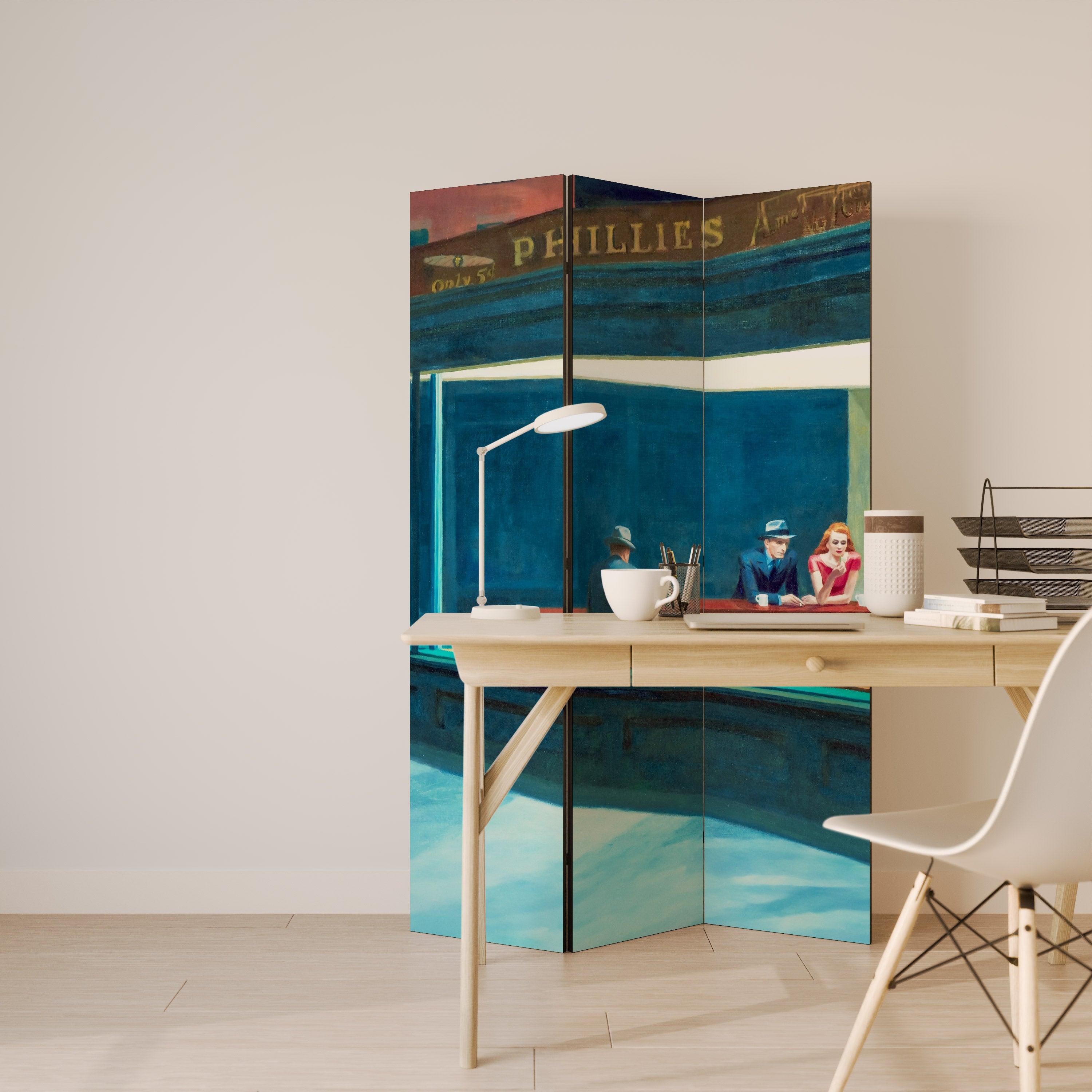 NIGHTHAWKS Biombo de 3 paneles