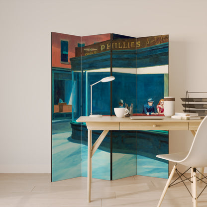 NIGHTHAWKS Biombo de 4 paneles