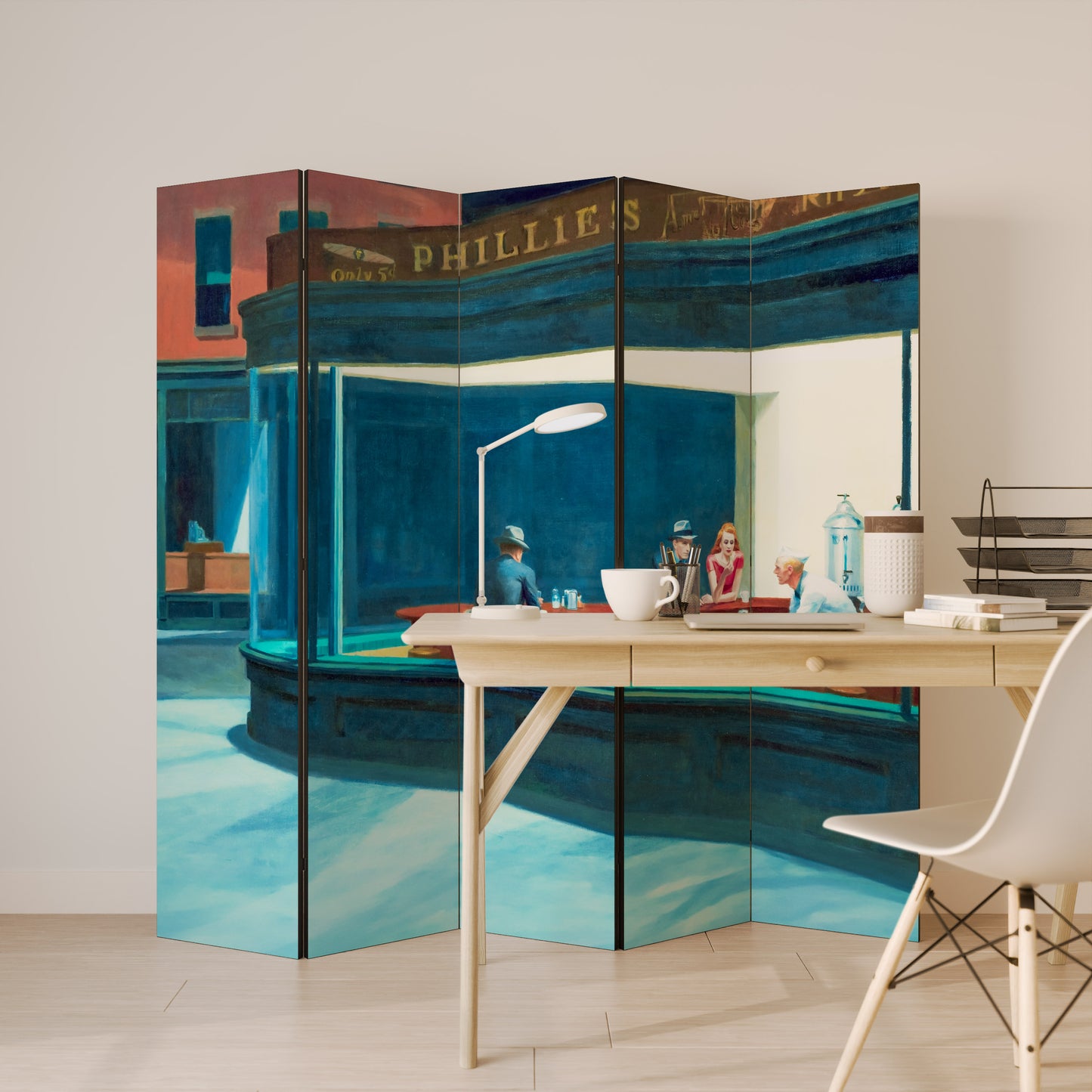 NIGHTHAWKS Biombo de 5 paneles