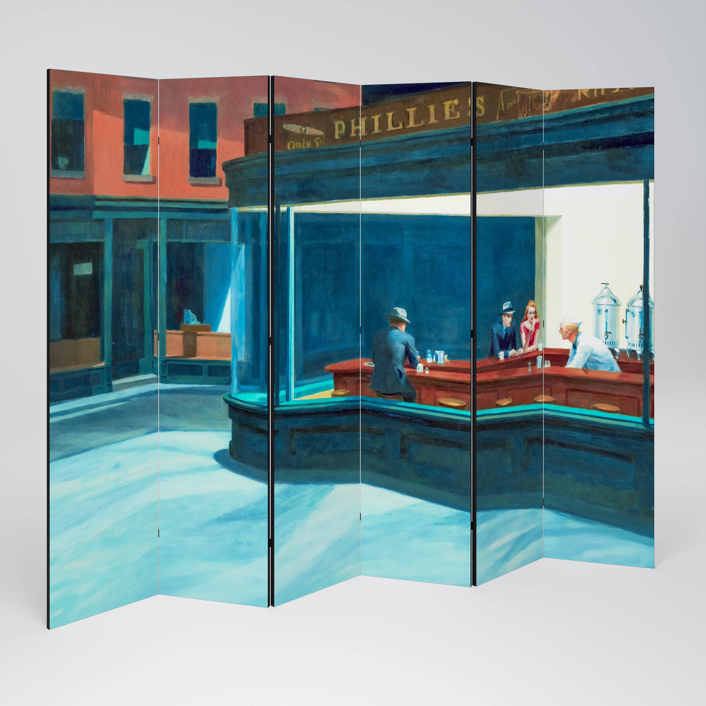 Biombo decorativo de 6 paneles NIGHTHAWKS