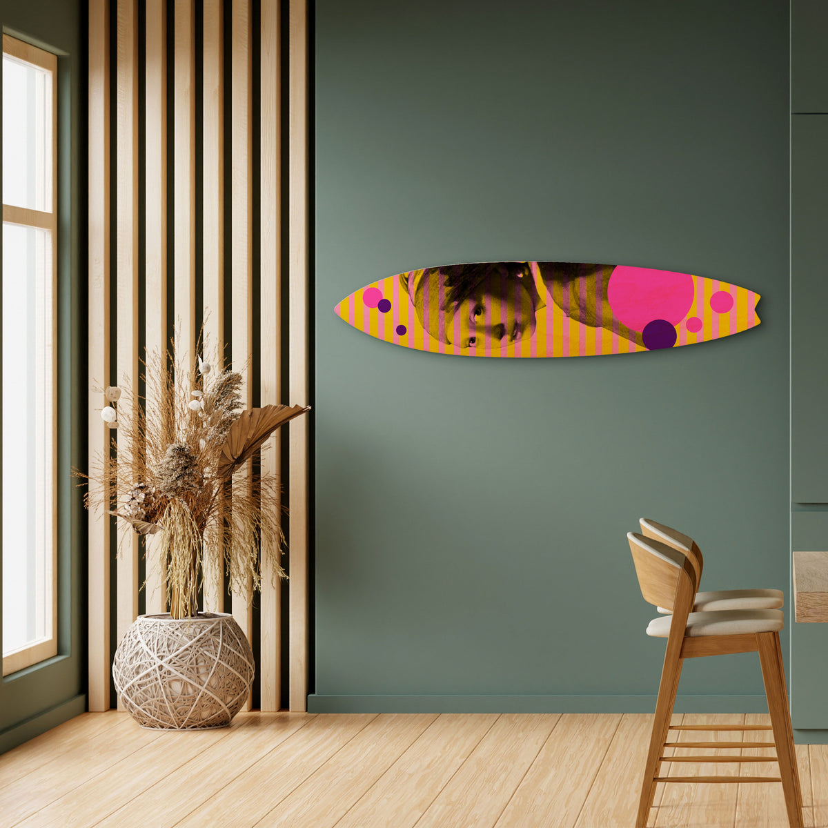 HER WITH A PEARL Surfboard Decorative Panel