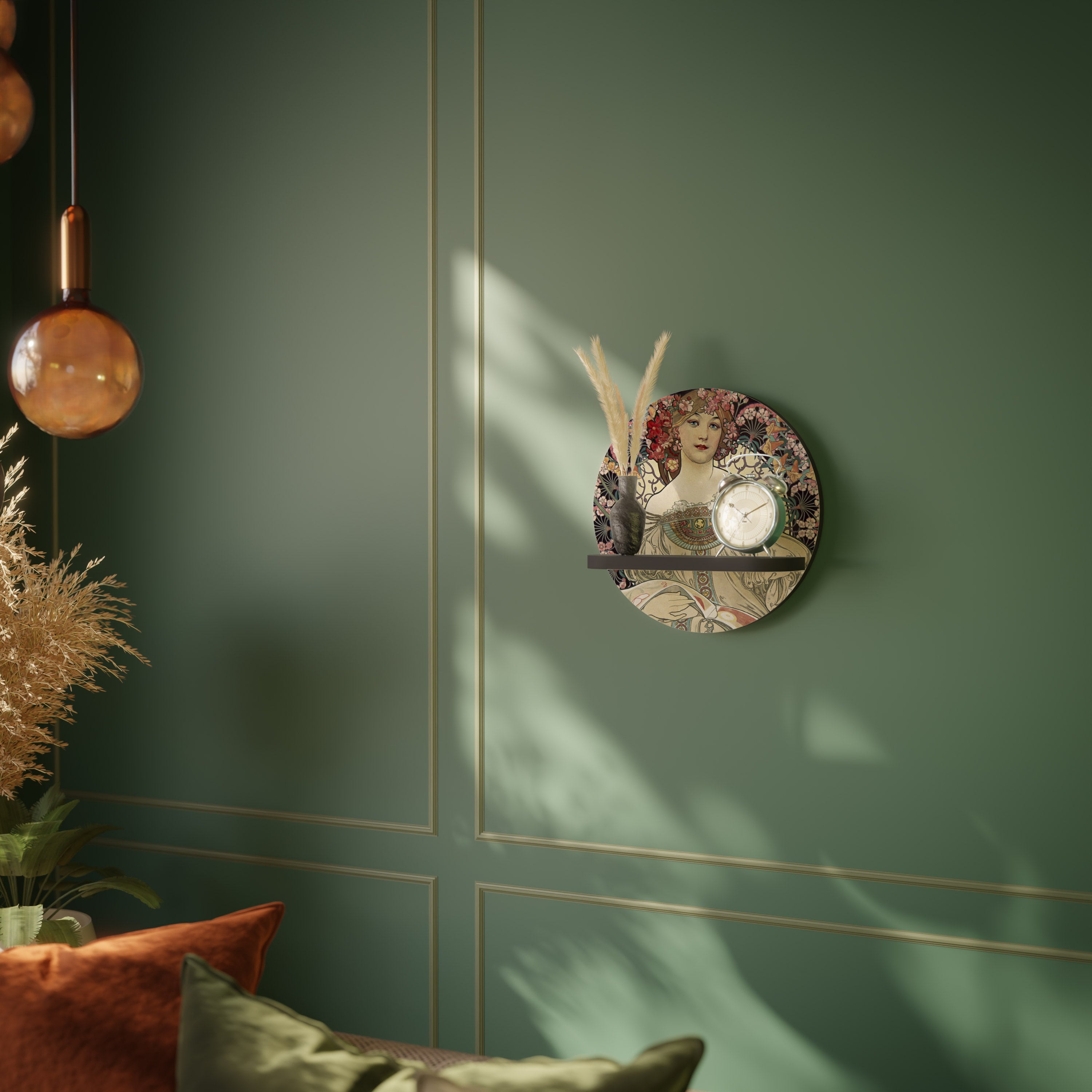 CHAMPENOIS IMPRIMEUR Round Art Shelf In Black Finish