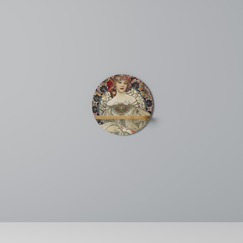 Estantería de arte redonda CHAMPENOIS IMPRIMEUR con efecto roble