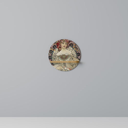 CHAMPENOIS IMPRIMEUR Estante Redondo Decorativo en Efecto Roble