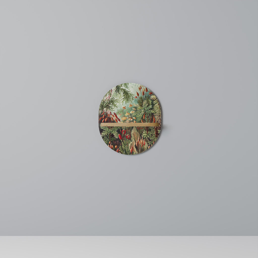 Estantería de arte ovalada MUSCINAE LAUBMOOSE con efecto roble