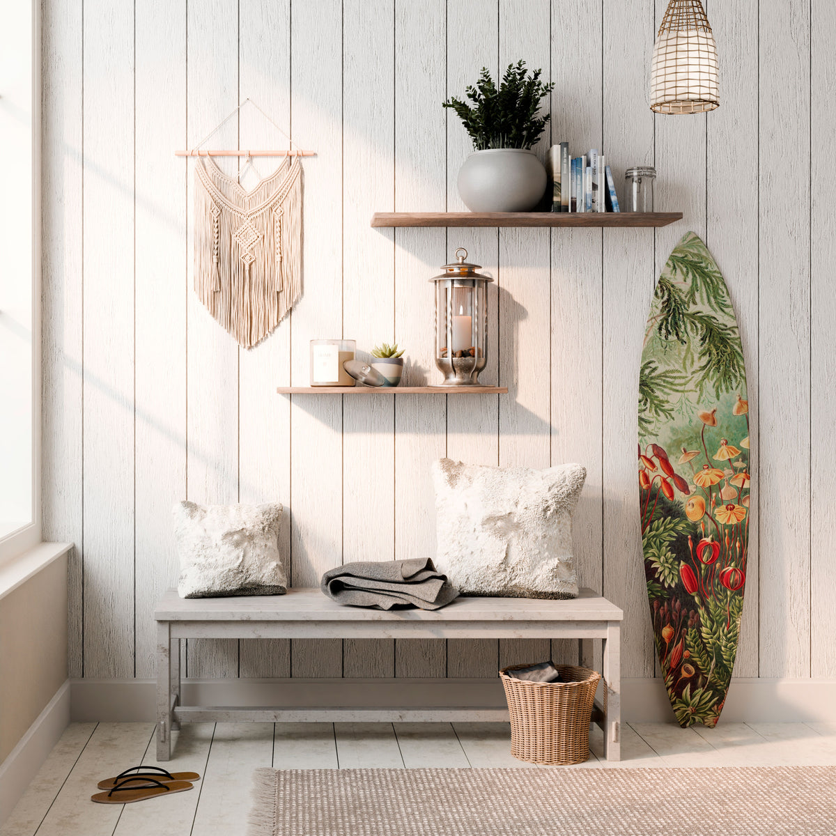 MUSCINAE LAUBMOOSE Panel decorativo de tabla de surf