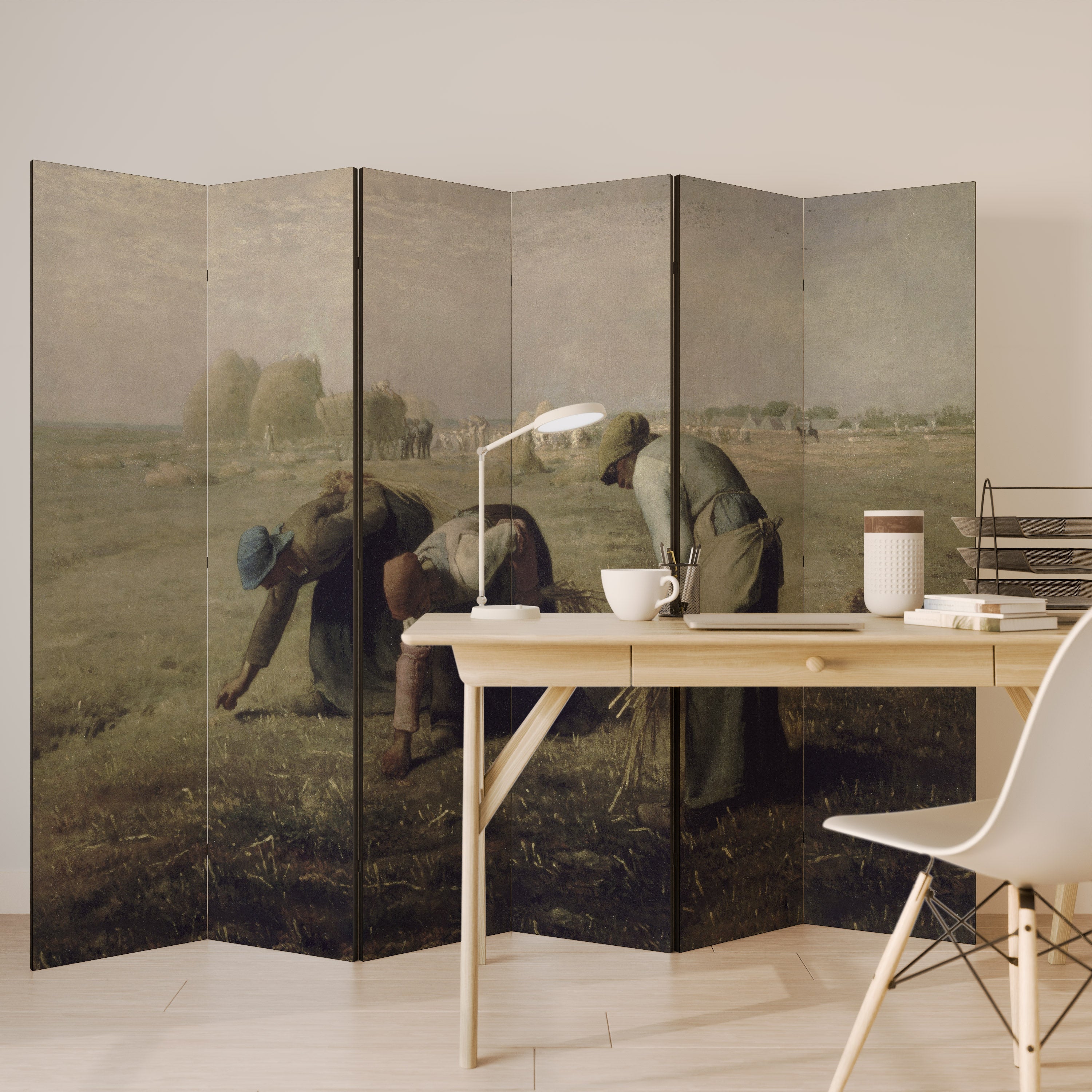 Biombo decorativo de 6 paneles THE GLEANERS