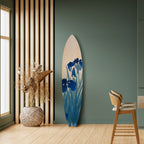 BLUE FLORAL RIDE Surfboard Decorative Panel