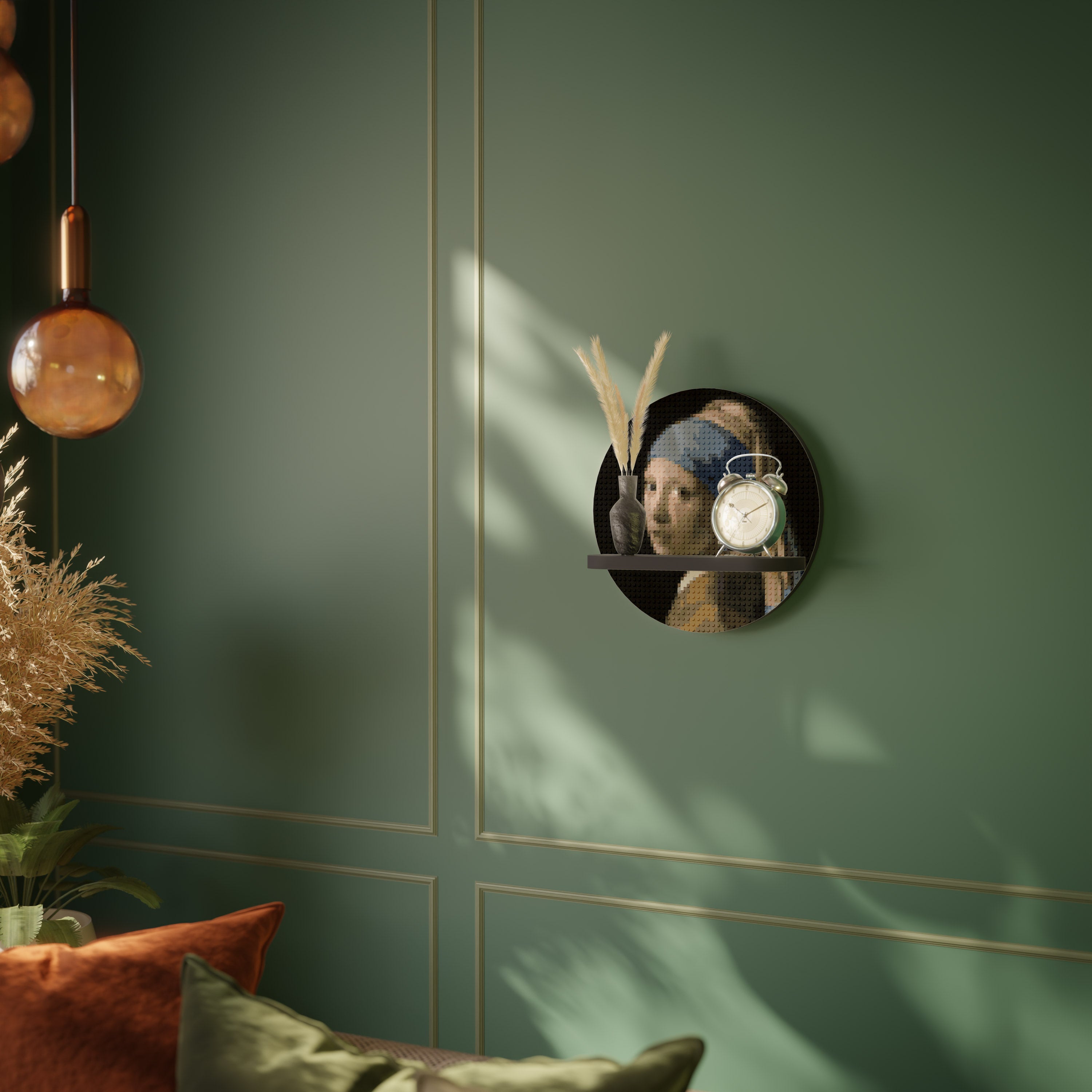 STRUCTURAL MASTERPIECE Round Art Shelf In Black Finish