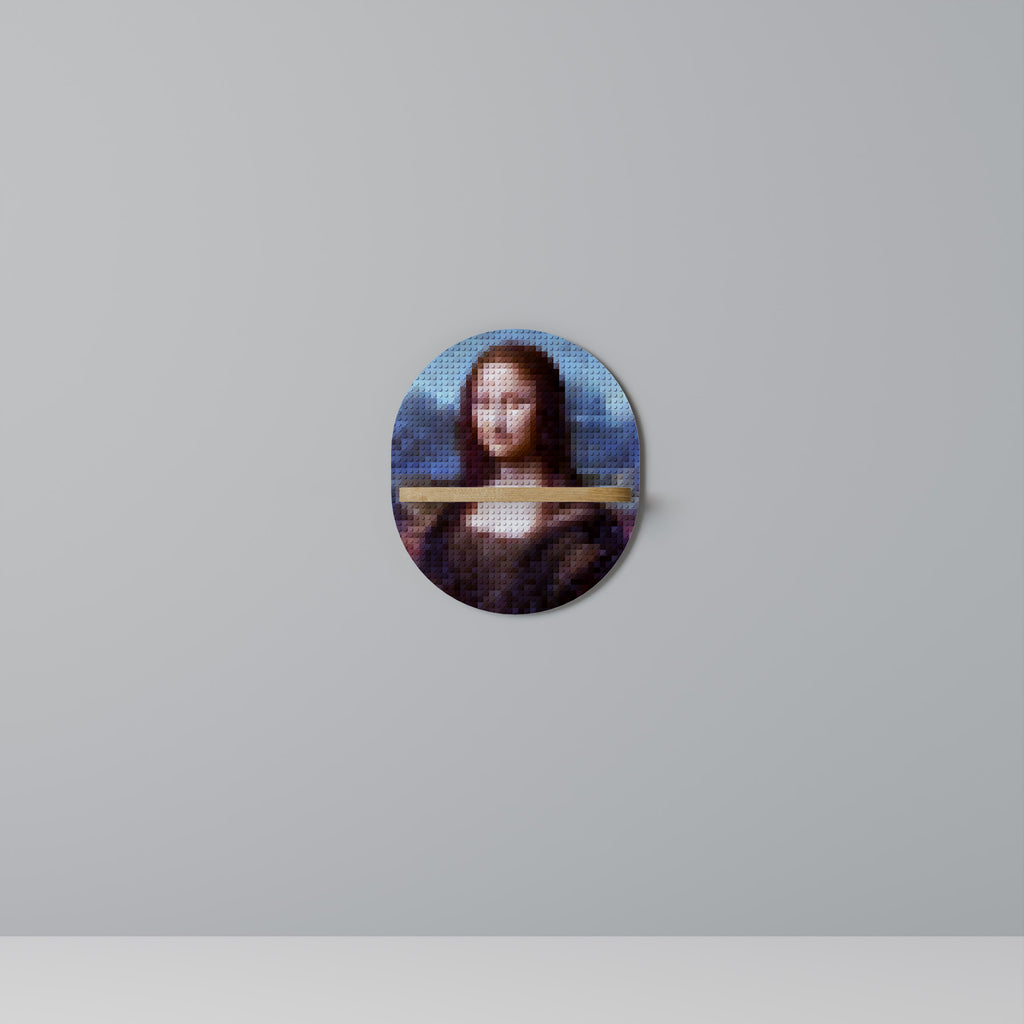 ARTE CONSTRUCTIVO Estantería de Arte Ovalada Efecto Roble