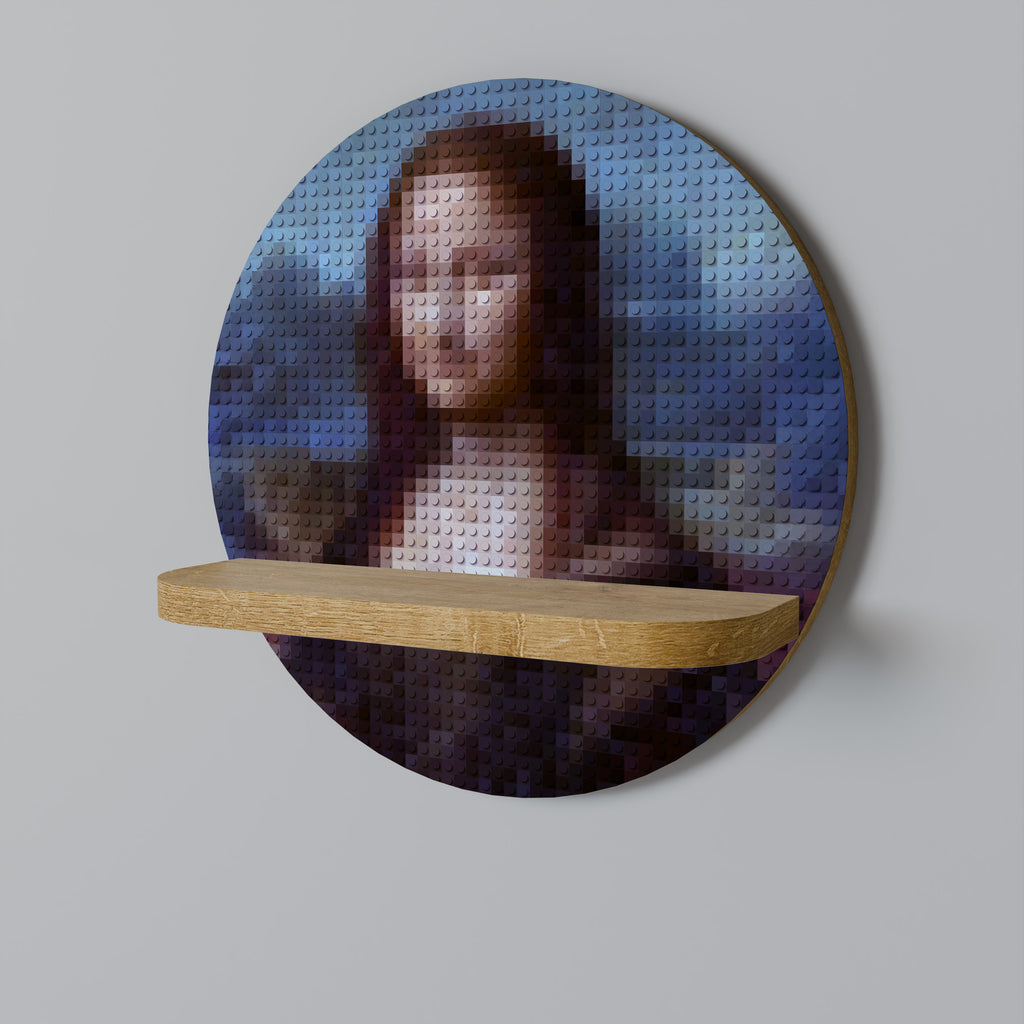 ARTE CONSTRUCTIVO Estantería de Arte Redonda Efecto Roble