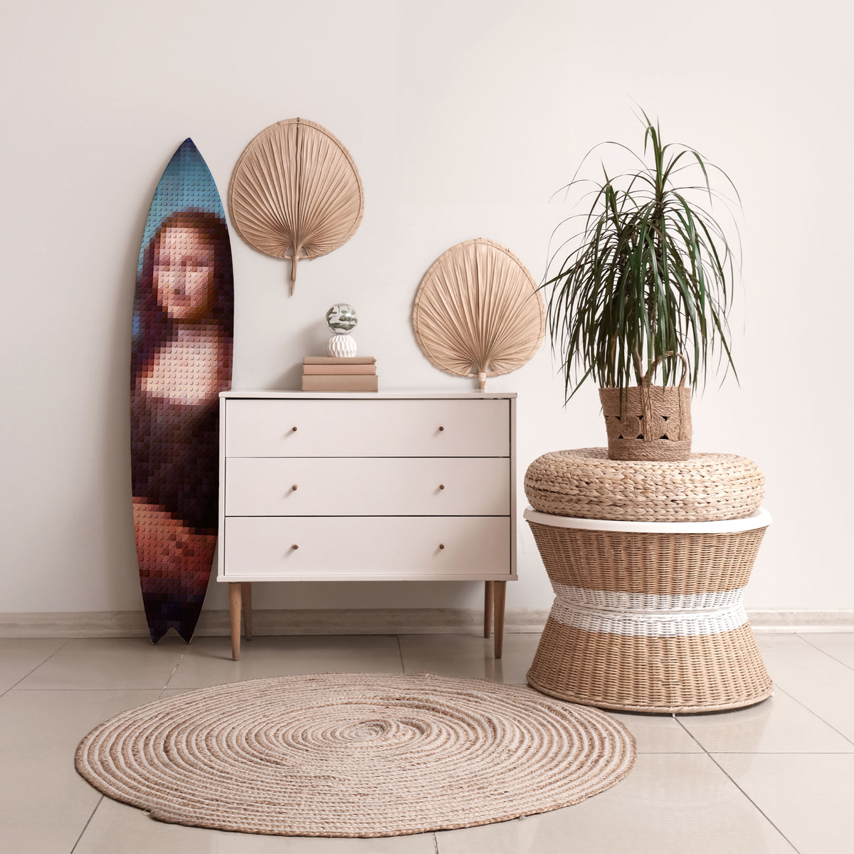 CONSTRUCTIVE ART Panel decorativo de tabla de surf