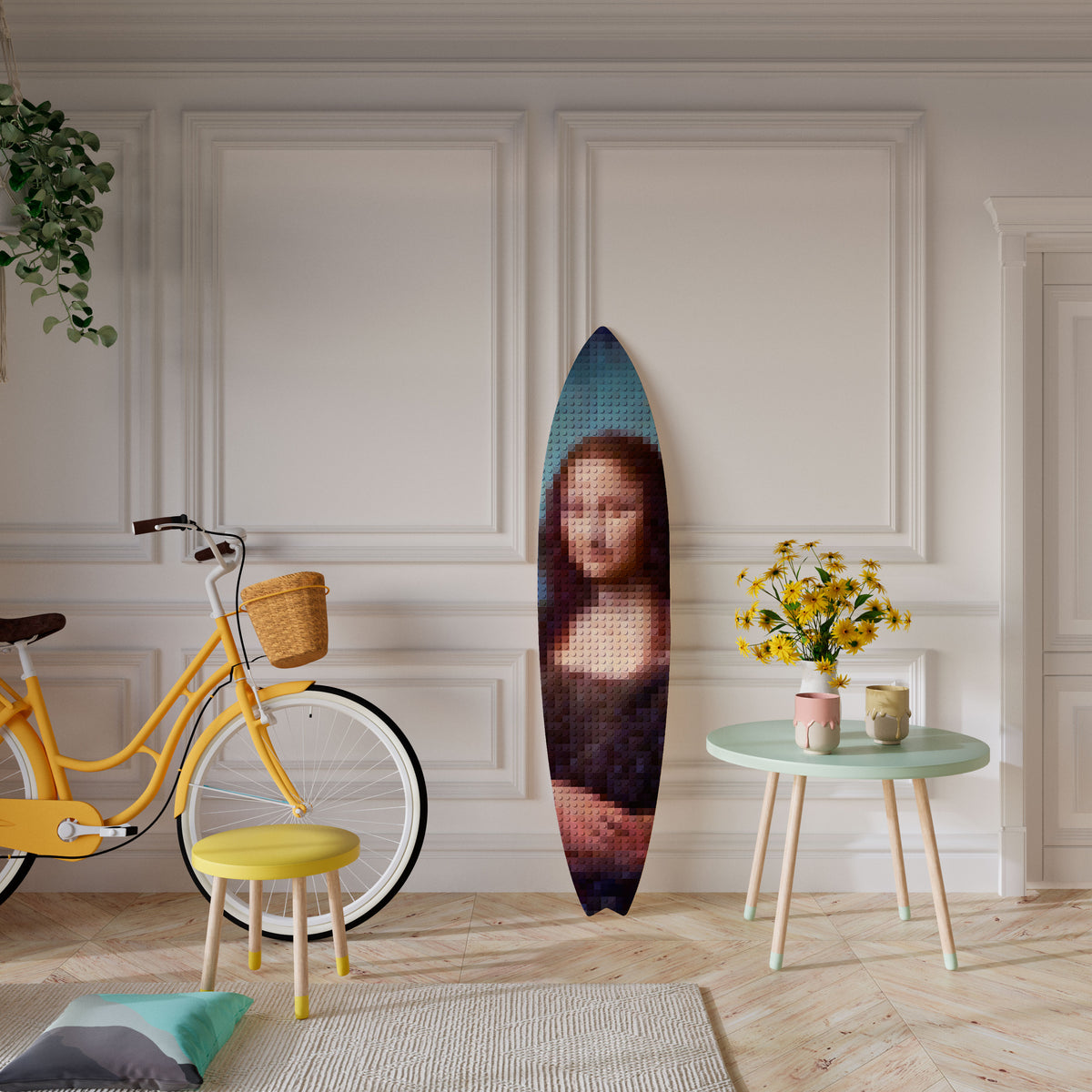 CONSTRUCTIVE ART Panel decorativo de tabla de surf