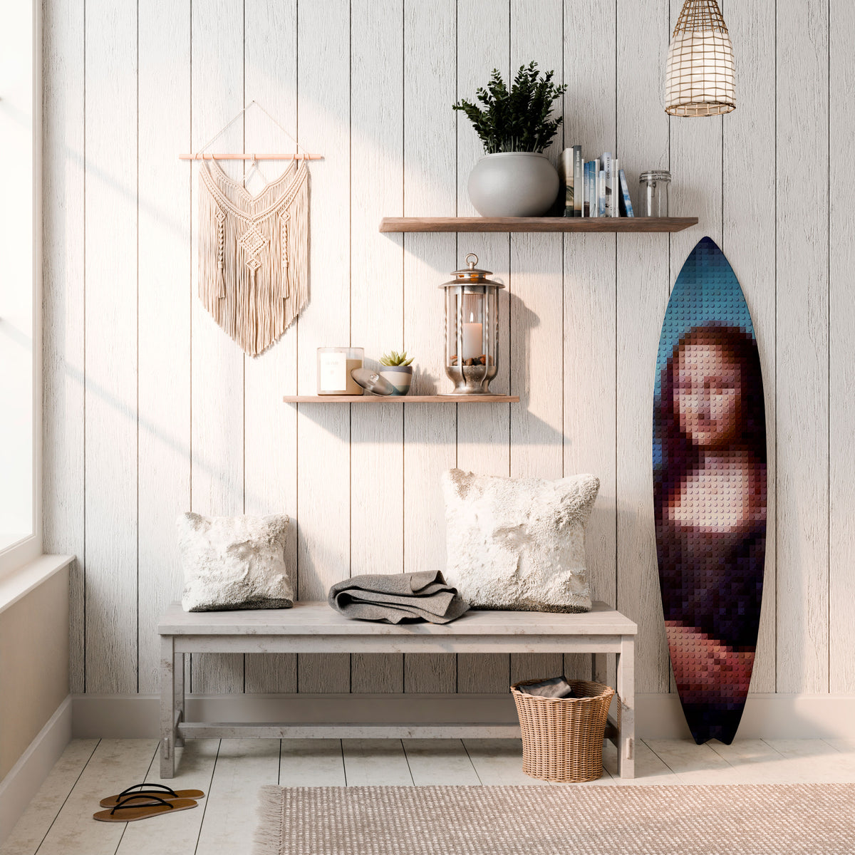 CONSTRUCTIVE ART Panel decorativo de tabla de surf