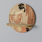 WOMAN, CAT AND EXTRA BROWN Estante Redondo Decorativo en Efecto Roble