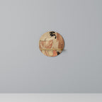 WOMAN, CAT AND EXTRA BROWN Estante Redondo Decorativo en Efecto Roble