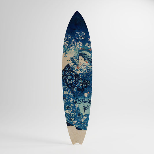 JAPANESE WOMAN Panel decorativo de tabla de surf