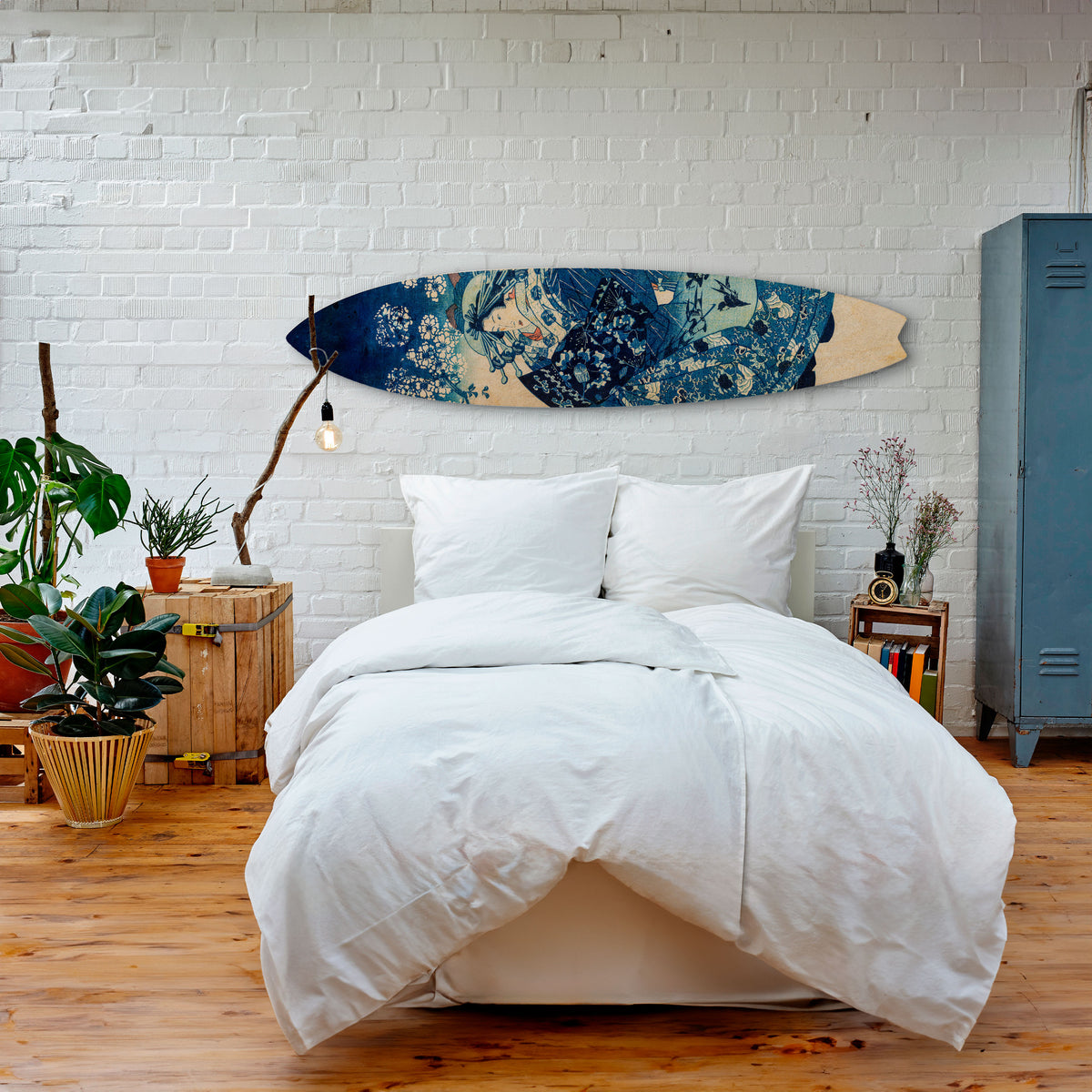 JAPANESE WOMAN Panel decorativo de tabla de surf