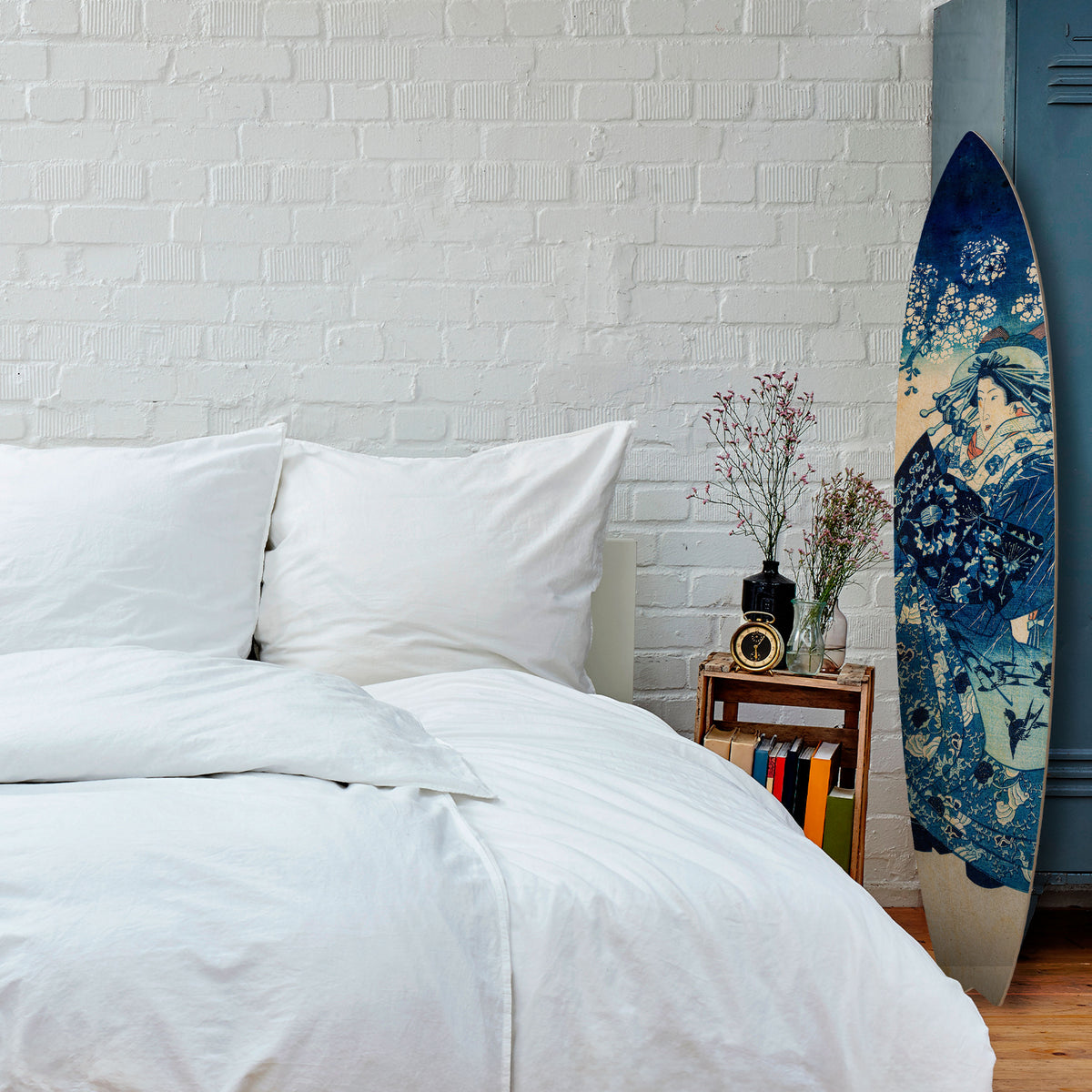 JAPANESE WOMAN Panel decorativo de tabla de surf