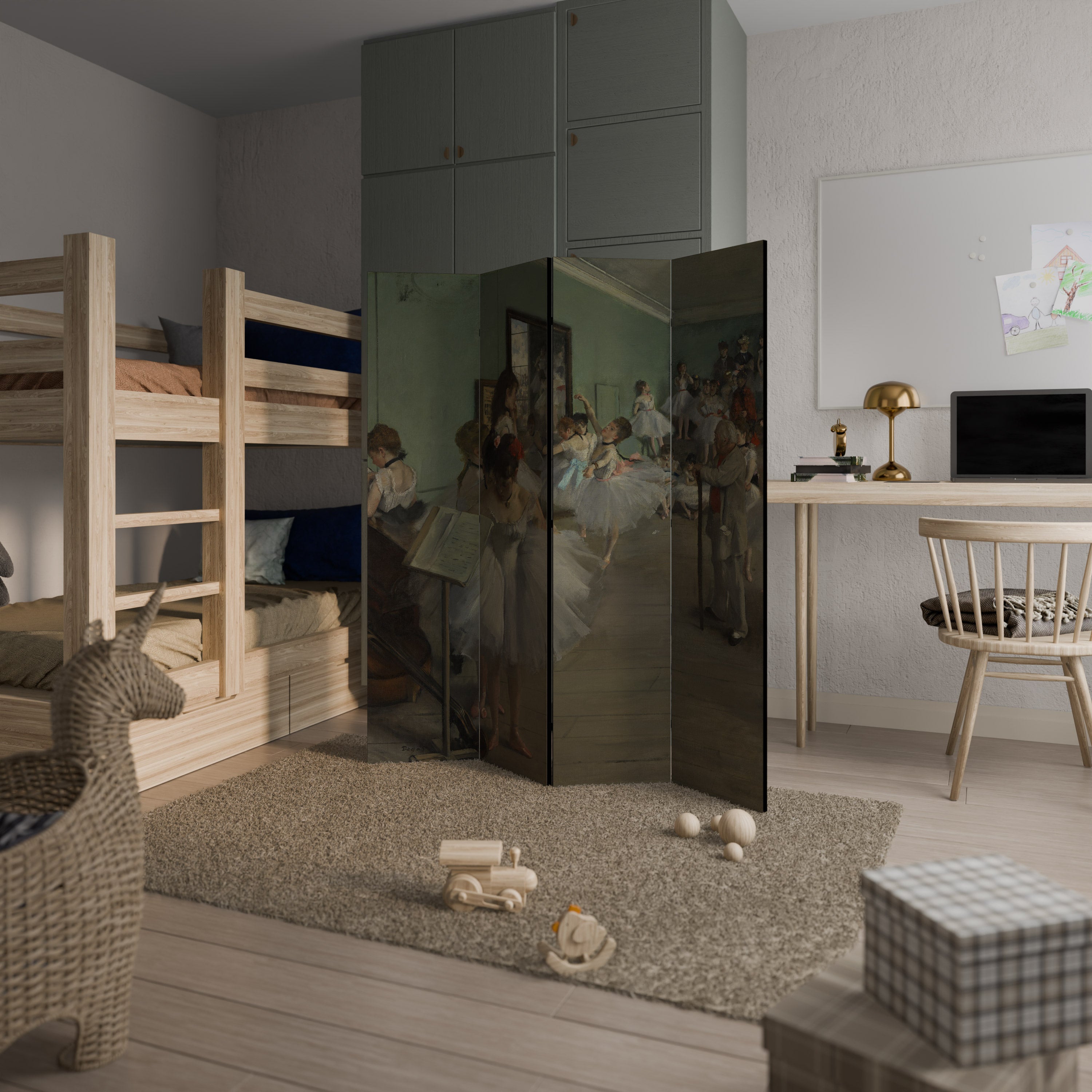 THE DANCE CLASS Biombo de 4 paneles