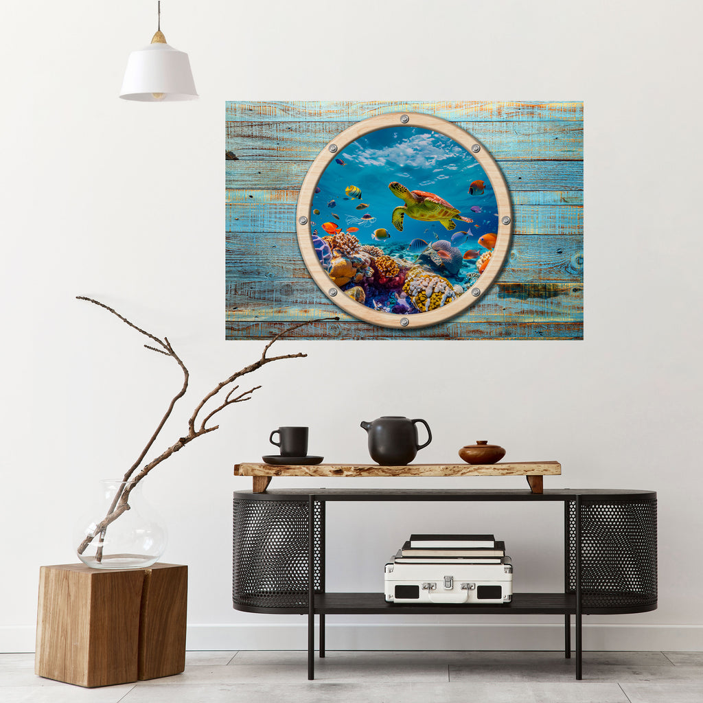 AQUA ADVENTURE Peel and Stick Horizontal Poster