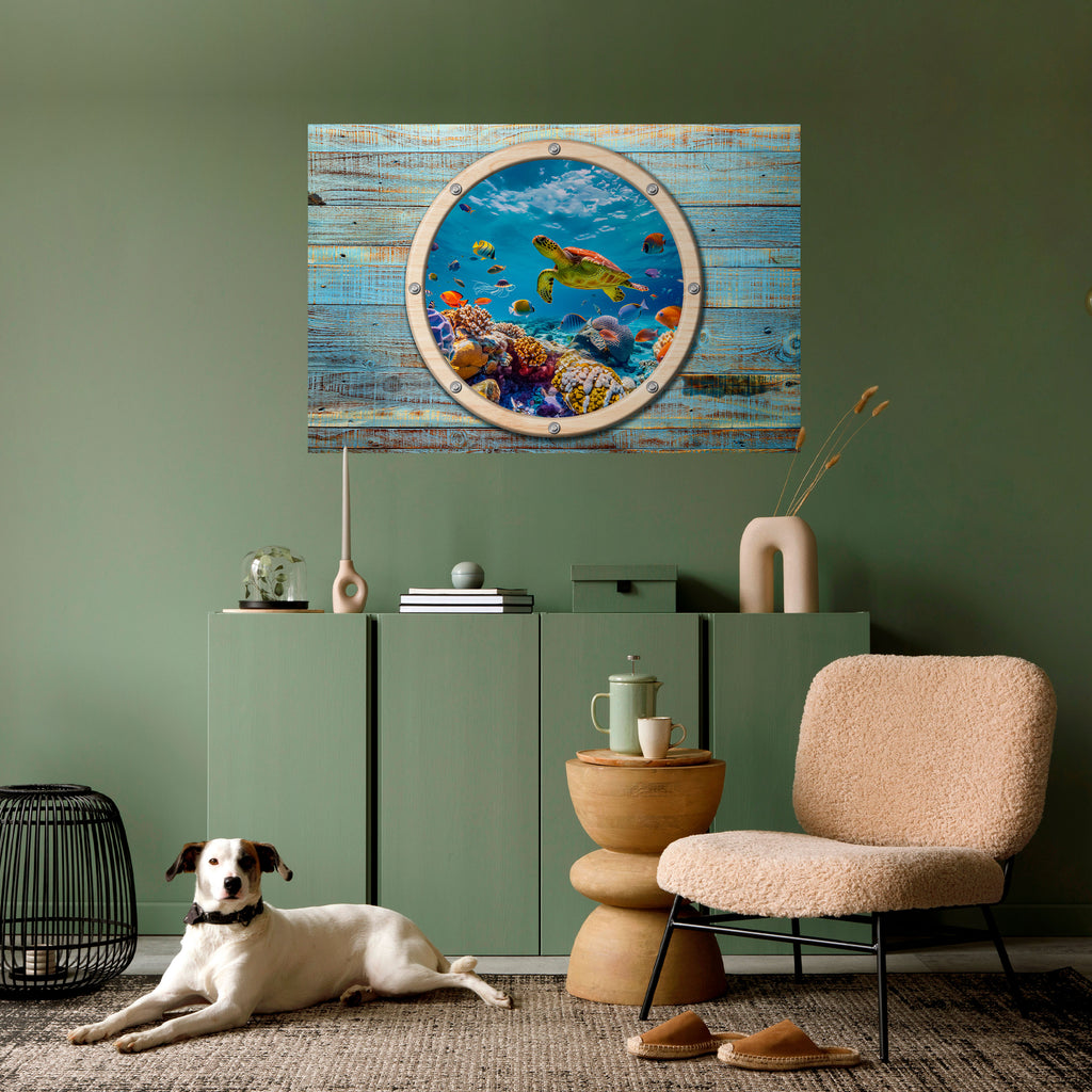 AQUA ADVENTURE Peel and Stick Horizontal Poster