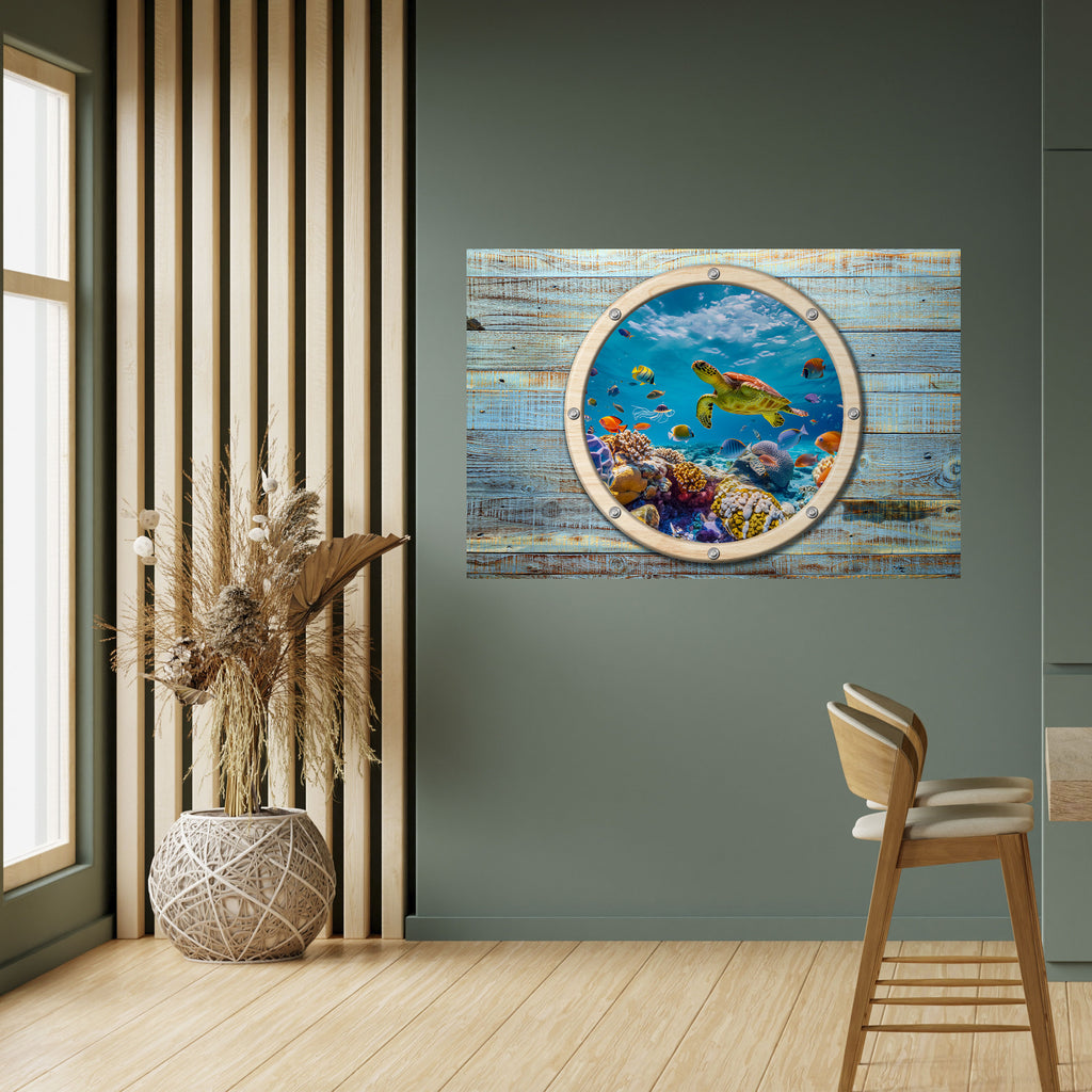 AQUA ADVENTURE Peel and Stick Horizontal Poster