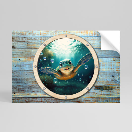 SEASIDE JOY Póster adhesivo horizontal
