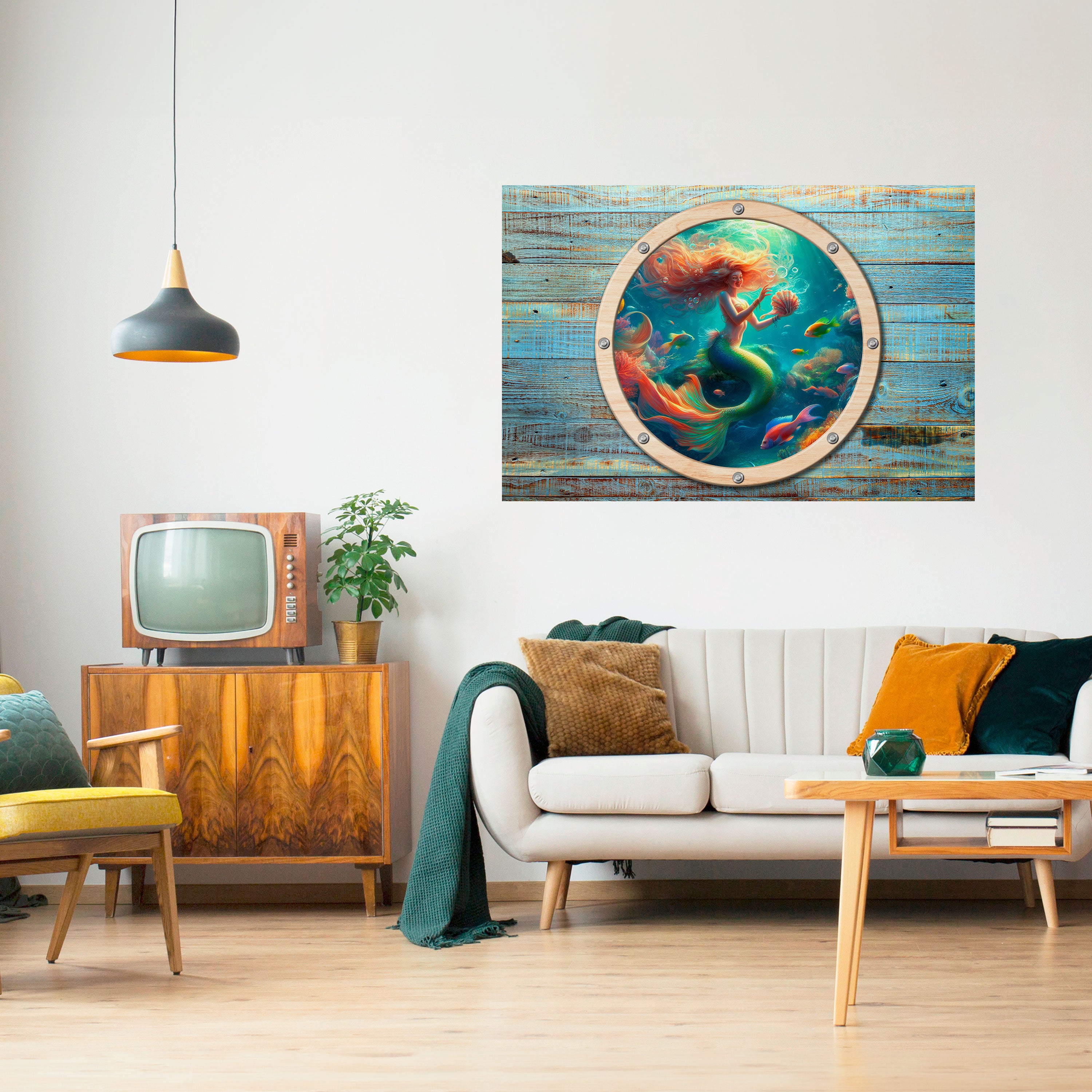 Póster horizontal autoadhesivo "SUEÑOS DE SIRENA"