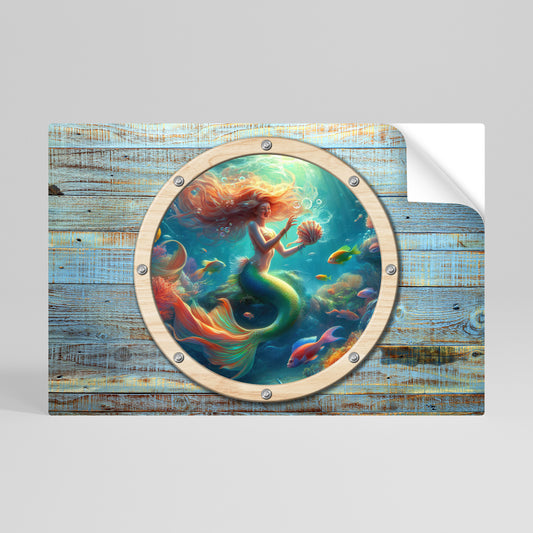 MERMAID DREAMS Póster adhesivo horizontal