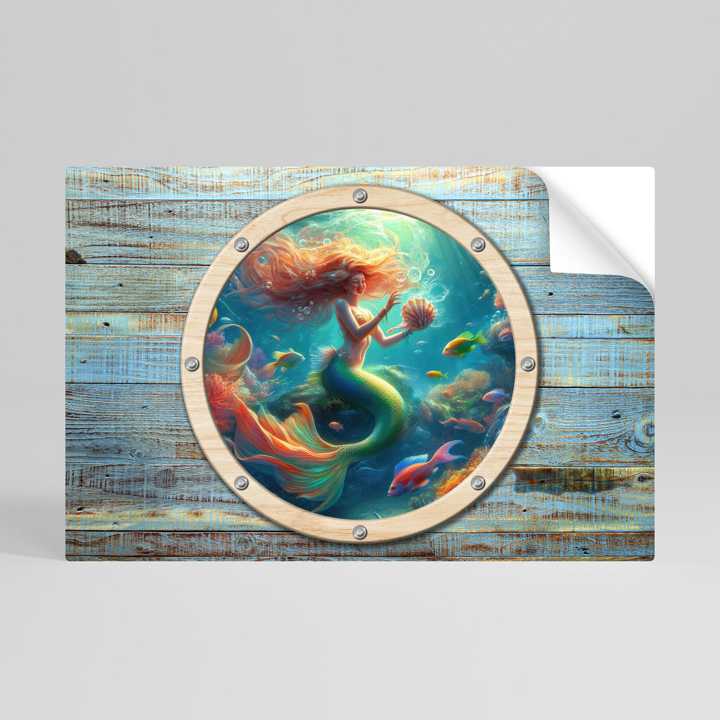 Póster horizontal autoadhesivo "SUEÑOS DE SIRENA"