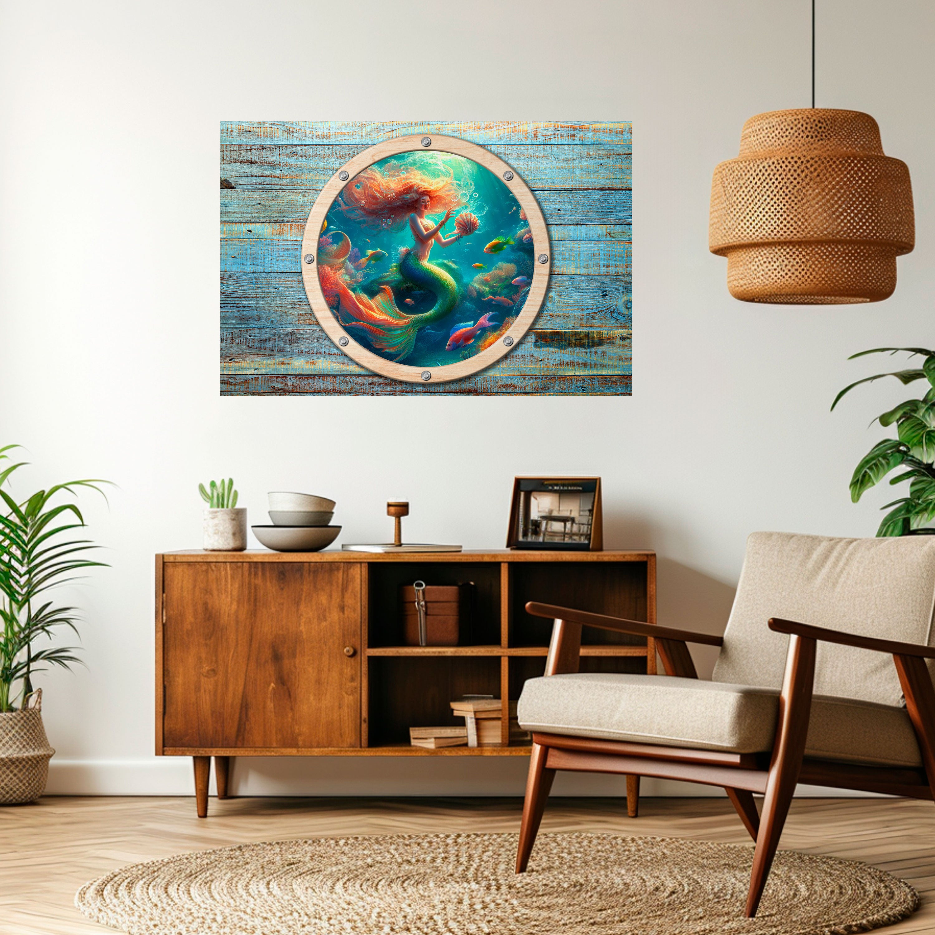 Póster horizontal autoadhesivo "SUEÑOS DE SIRENA"