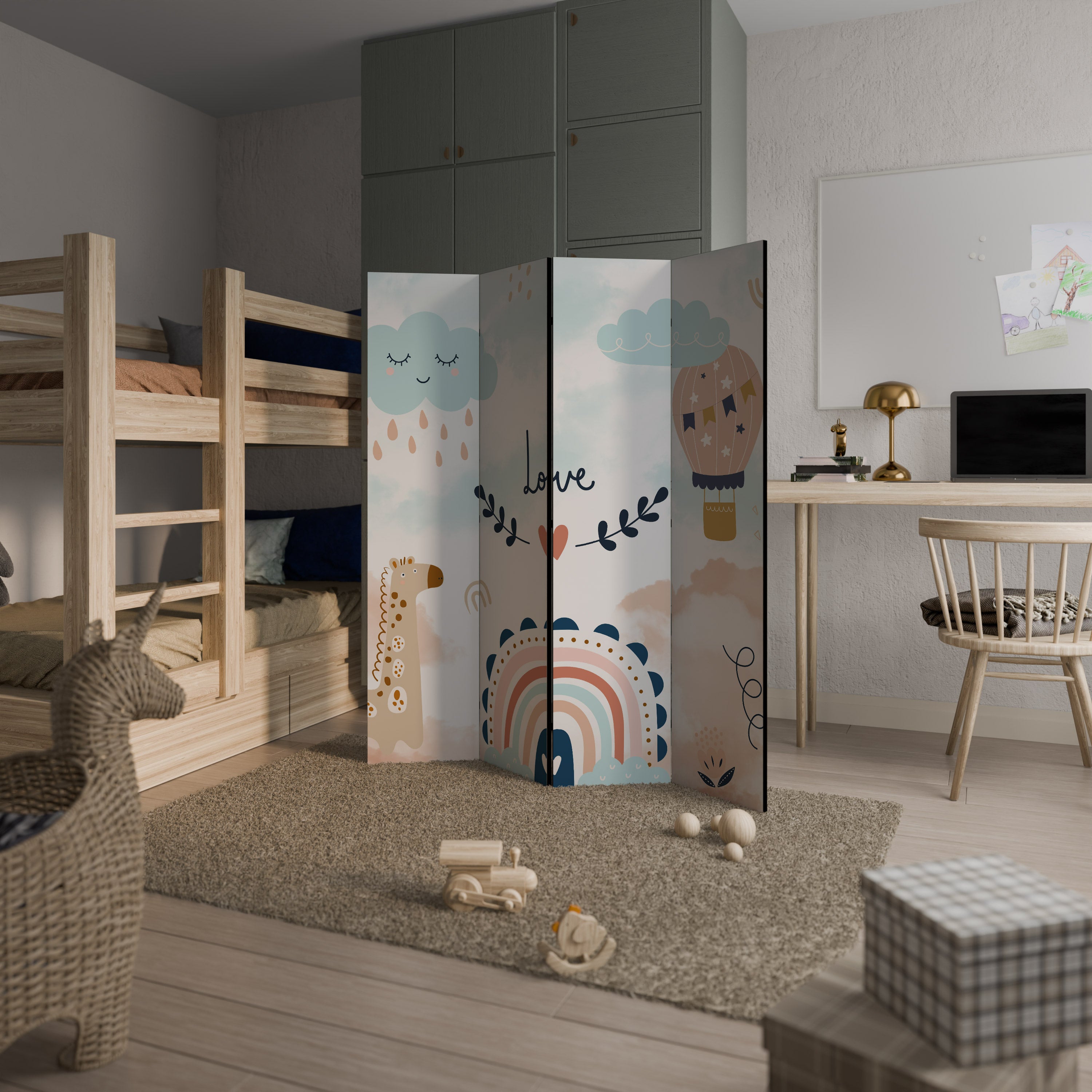 LOVELY DREAMS Decorative 4-Panel Room Divider