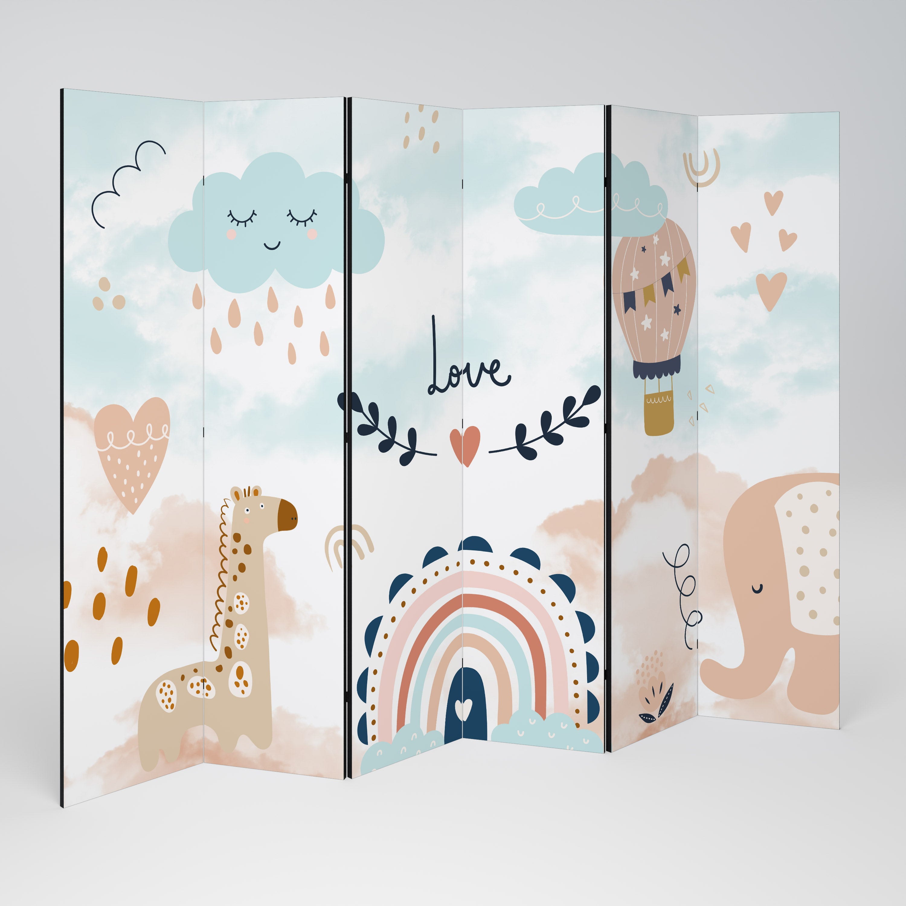 Divisor de ambientes decorativo de 6 paneles LOVELY DREAMS
