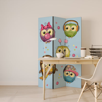 OWLY SQUAD Biombo de 3 paneles