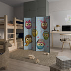 OWLY SQUAD 4-Panel Room Divider