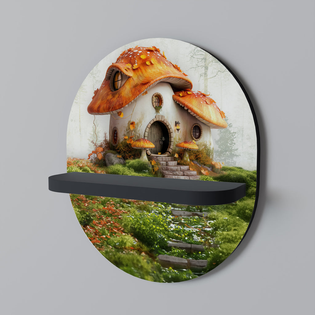 Estantería de arte ovalada Mystic Toadstool con acabado negro