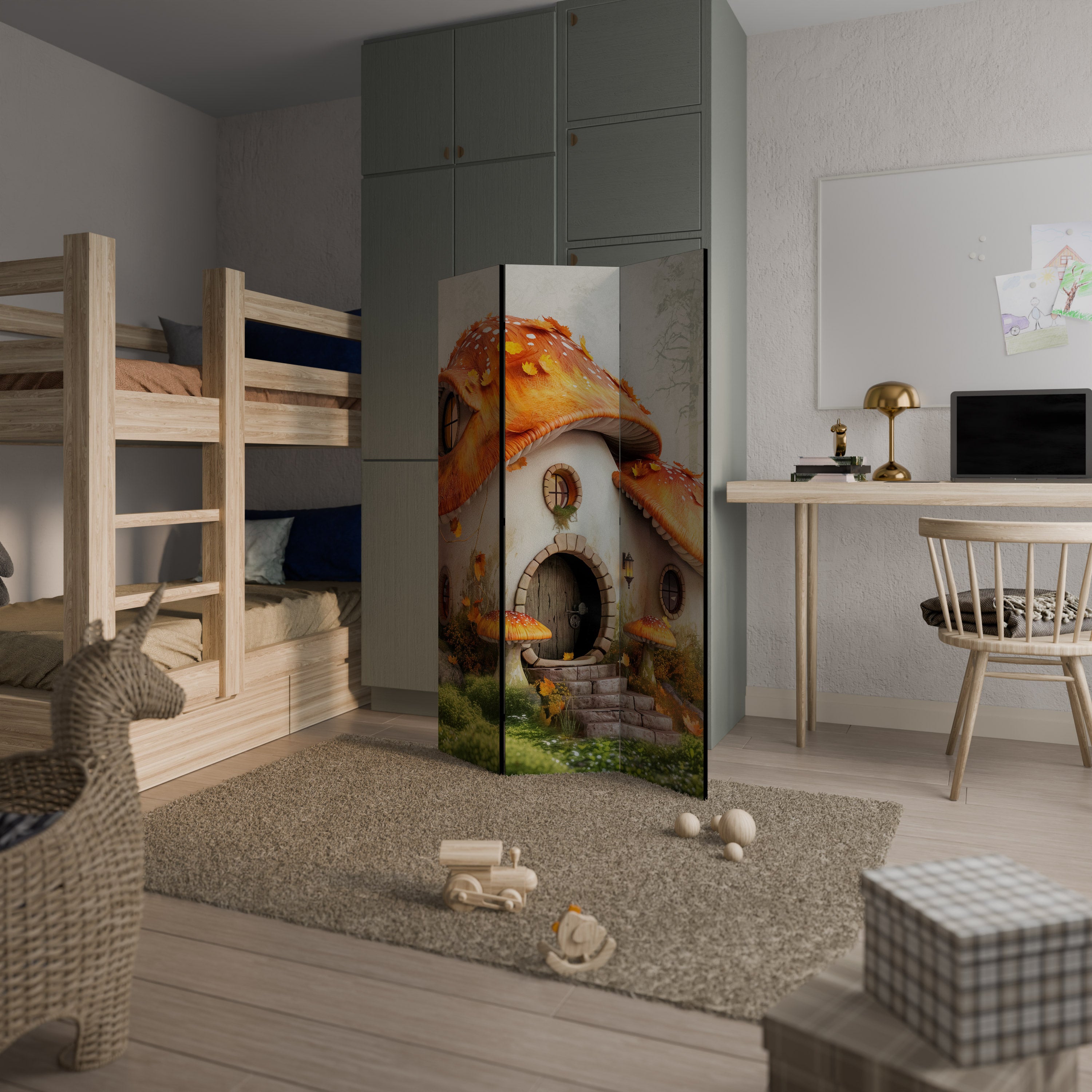 MYSTIC TOADSTOOL Biombo de 3 paneles