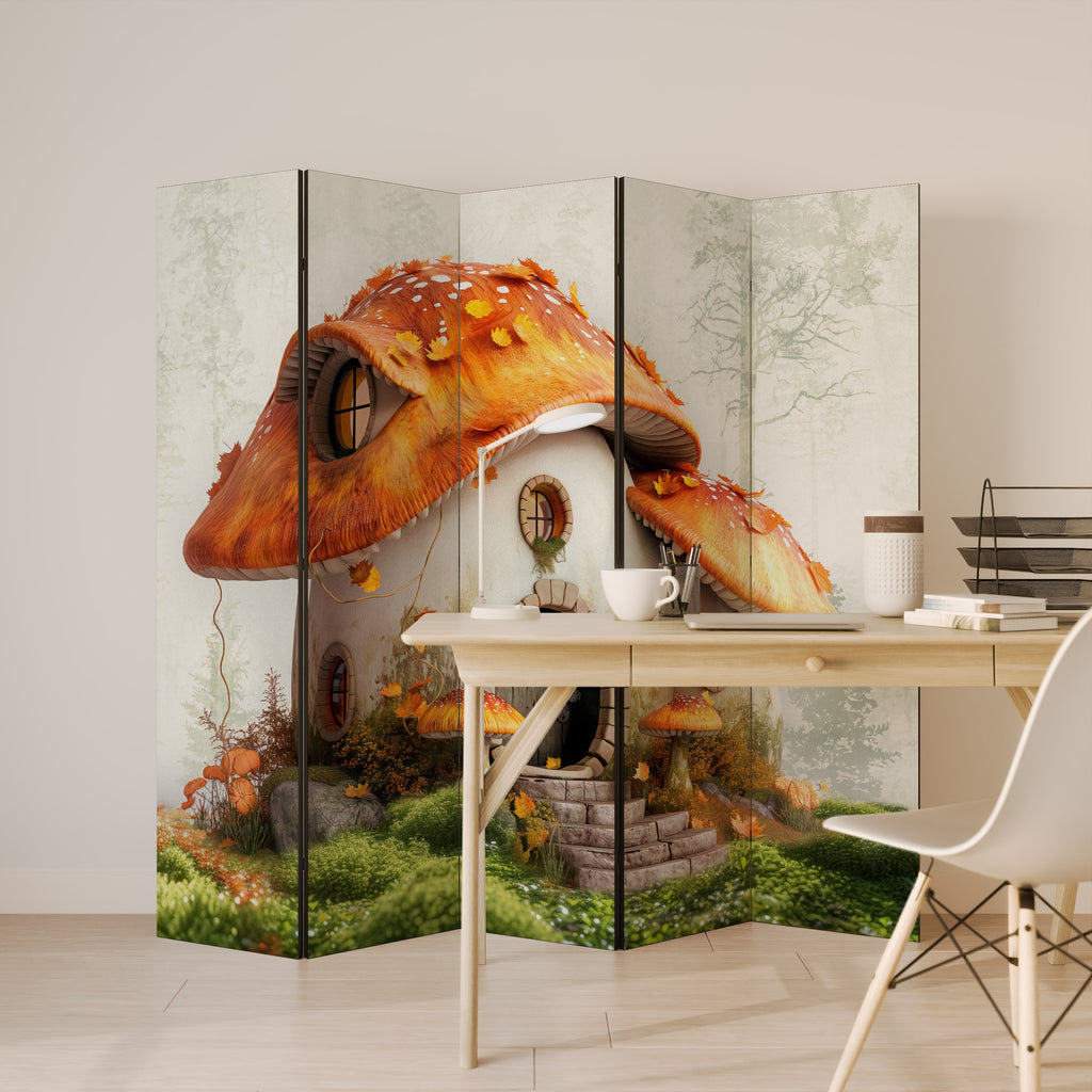 MYSTIC TOADSTOOL Decorative 5-Panel Room Divider