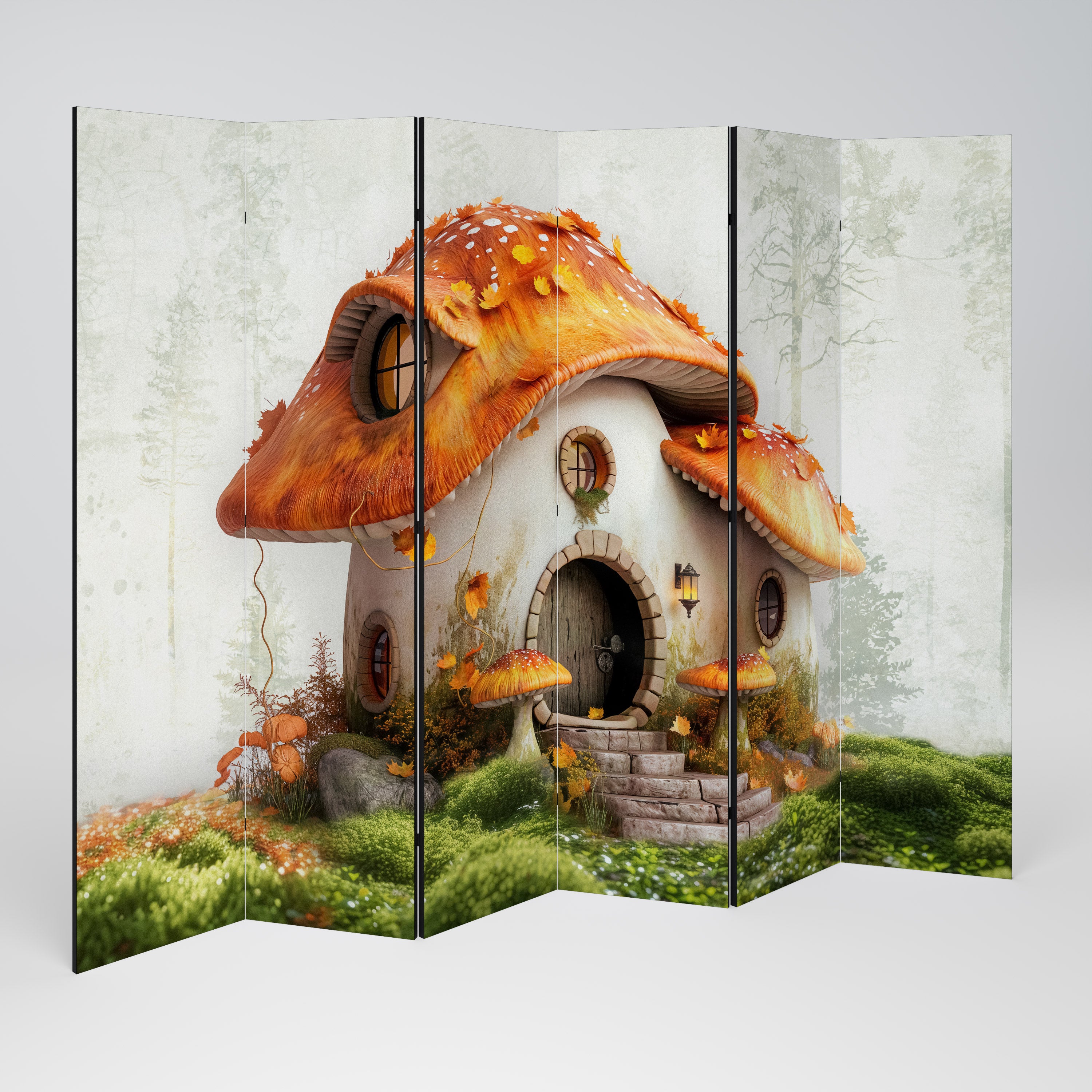 Biombo decorativo de 6 paneles MYSTIC TOADSTOOL