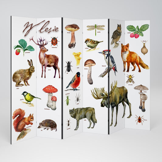 FOREST LESSON Biombo de 6 paneles