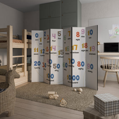 COUNTING LESSON Biombo de 6 paneles